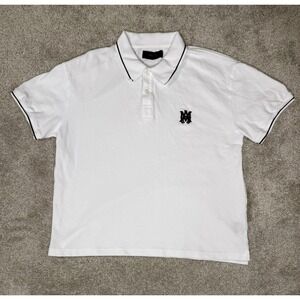 Amiri Core Logo Polo Shirt White Black Size XL